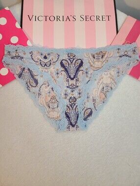 *HOLD* Retired VS Dream Angels Silky Nylon Lace Cheekini Panty Size Lg Paisley